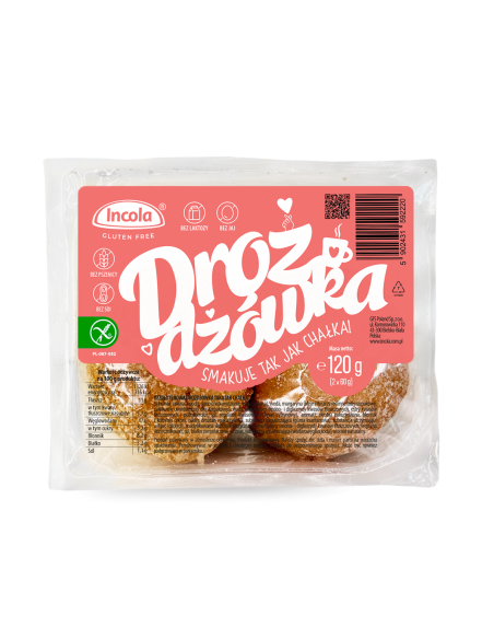 DROŻDŻÓWKA CHAŁKA BEZGLUTENOWA (2 szt.) 120 g - INCOLA
