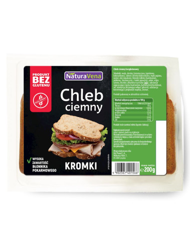 CHLEB CIEMNY KROJONY BEZGLUTENOWY 200 g - NATURAVENA