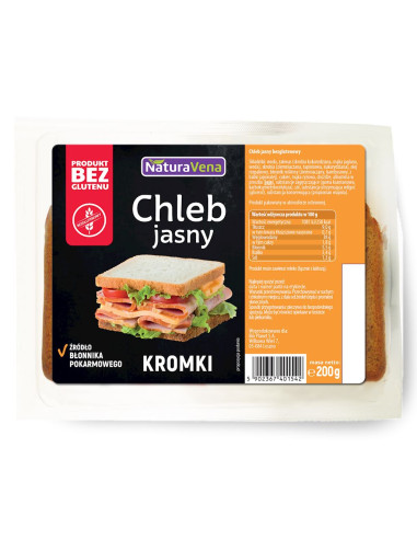 CHLEB JASNY KROJONY BEZGLUTENOWY 200 g - NATURAVENA