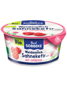 KEFIR KREMOWY Z MALINAMI BIO 150 g - SOBBEKE