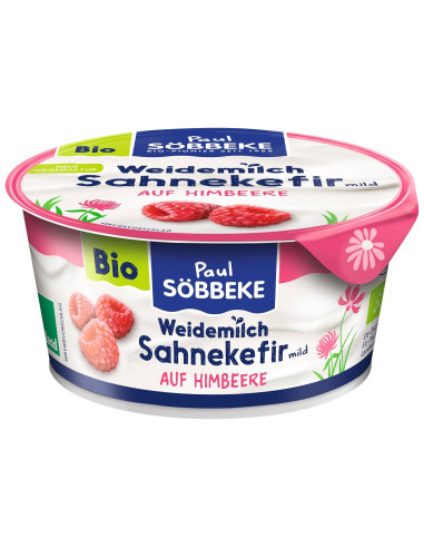 KEFIR KREMOWY Z MALINAMI BIO 150 g - SOBBEKE