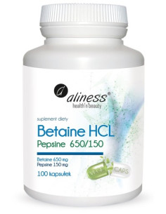 Betaina HCL Pepsine 650/150mg - 100kaps - Aliness