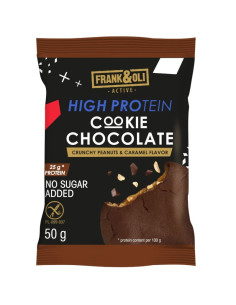 Ciastko proteinowe o smaku chrupiących orzeszków ziemnych i karmelu - 50g - Frank&Oli