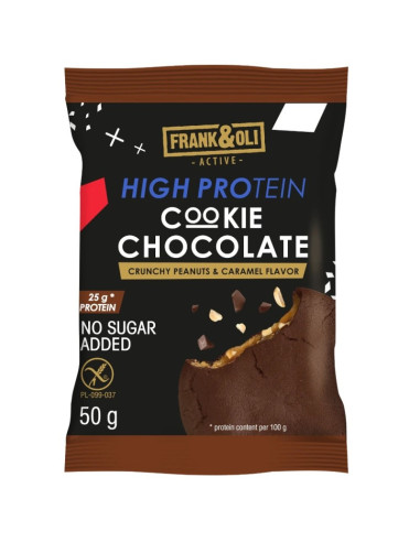 Ciastko proteinowe o smaku chrupiących orzeszków ziemnych i karmelu - 50g - Frank&Oli