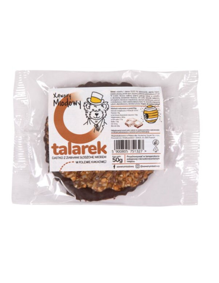 Talarek - ciastko z ziarnami w polewie czekoladowej - 50g - Xawery Miodowy