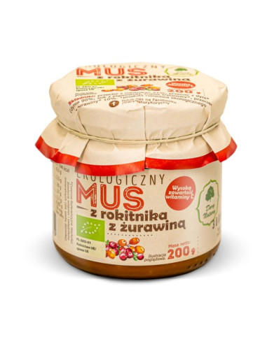 Mus z rokitnika z żurawiną EKO - 200g - Dary Natury
