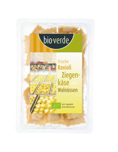 RAVIOLI ŚWIEŻE Z KOZIM SEREM I ORZECHAMI WŁOSKIMI BIO 250 g - BIO-VERDE