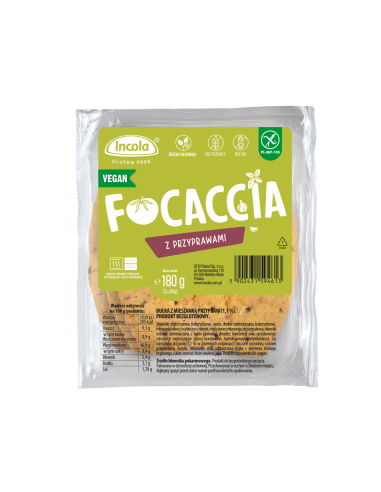 BUŁKI FOCACCIA Z PRZYPRAWAMI BEZGLUTENOWE (3 szt.) 180 g - INCOLA