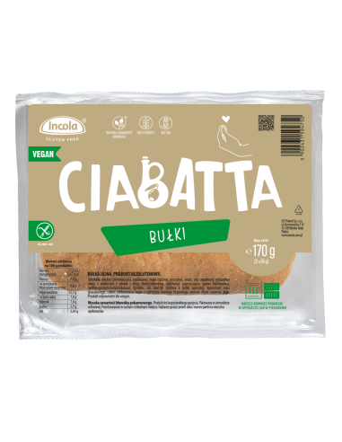 BUŁKI CIABATTA BEZGLUTENOWE (2 szt.) 170 g - INCOLA