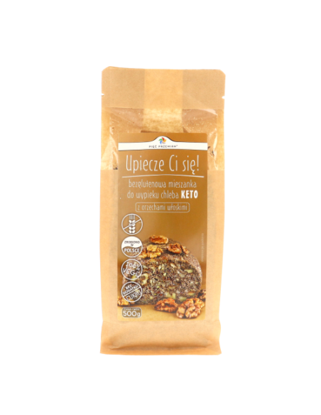 Mieszanka chleba bezglutenowego keto z orzechami włoskimi - 500g - Pięć Przemian