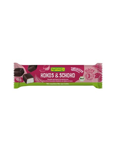 Batoniki kokosowe w czekoladzie gorzkiej Bio - 50g - Rapunzel