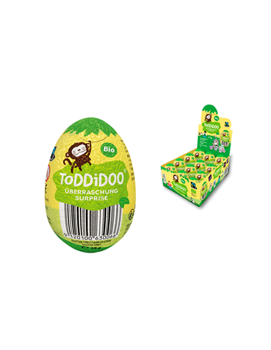 Jajko niespodzianka czekoladowe Fair Trade bezglutenowe - 20g - Toddidoo