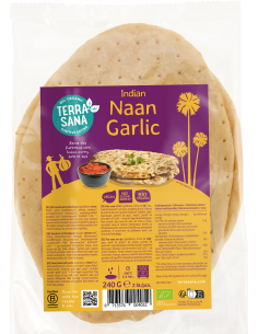 CHLEB NAAN CZOSNKOWY BIO 240 g - TERRASANA
