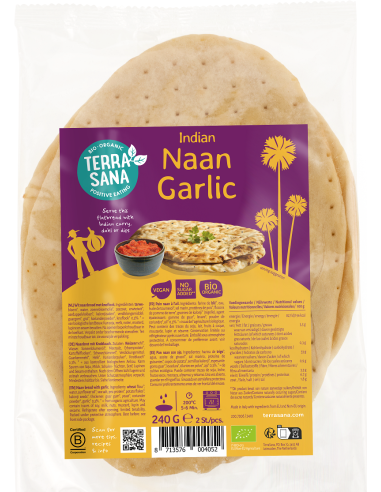 CHLEB NAAN CZOSNKOWY BIO 240 g - TERRASANA