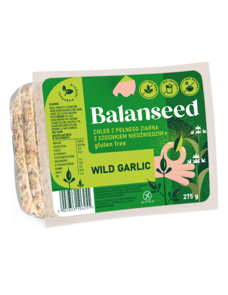 CHLEB Z PEŁNEGO ZIARNA Z CZOSNKIEM NIEDŹWIEDZIM KROJONY BEZGLUTENOWY 275 g - BALVITEN