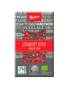 Czekolada gorzka z truskawkami i pieprzem BIO - 30g - Meybona