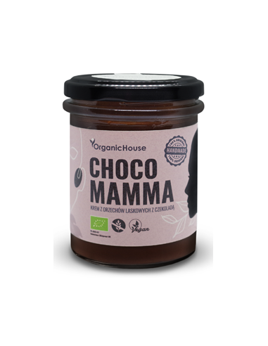 Krem z orzechów laskowych z czekoladą bezglutenowy BIO - 180g - Organichouse (Chocomamma)