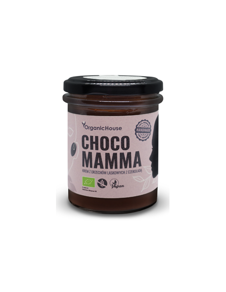 Krem z orzechów laskowych z czekoladą bezglutenowy BIO - 180g - Organichouse (Chocomamma)