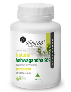 Natural Ashwaganda 555mg 9% - 100kaps - Aliness