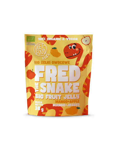 Żelki mango-jabłko bez żelatyny BIO - 30g - Diet-Food (Fred The Snake)