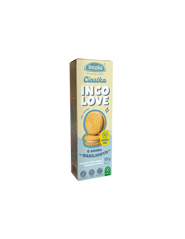 Ciastka markizy z kremem o smaku waniliowym bez cukru bezglutenowe 125 g - INCOLA