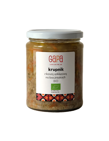 Krupnik z kaszą orkiszową na boczniakach BIO - 450g - Gapa