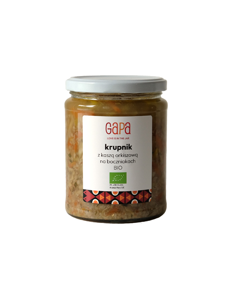 Krupnik z kaszą orkiszową na boczniakach BIO - 450g - Gapa