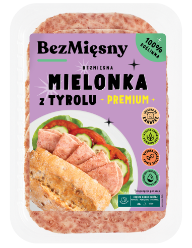 MIELONKA TYROLSKA ROŚLINNA PLASTRY 100 g - BEZMIĘSNY