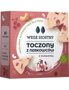 WEGAŃSKA ALTERNATYWA SERA Z ORZECHÓW NERKOWCA Z ŻURAWINĄ BEZGLUTENOWA 140 g - WEGE SIOSTRY