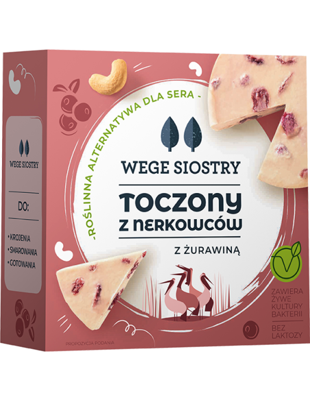 WEGAŃSKA ALTERNATYWA SERA Z ORZECHÓW NERKOWCA Z ŻURAWINĄ BEZGLUTENOWA 140 g - WEGE SIOSTRY