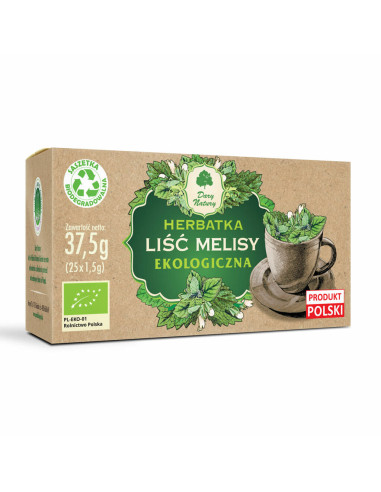 Herbatka Melisa liść Eko - 25x1,5g - Dary Natury