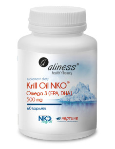 Krill Oil NKO Omega 3 500mg z Astaksantyną - 60 kaps Aliness