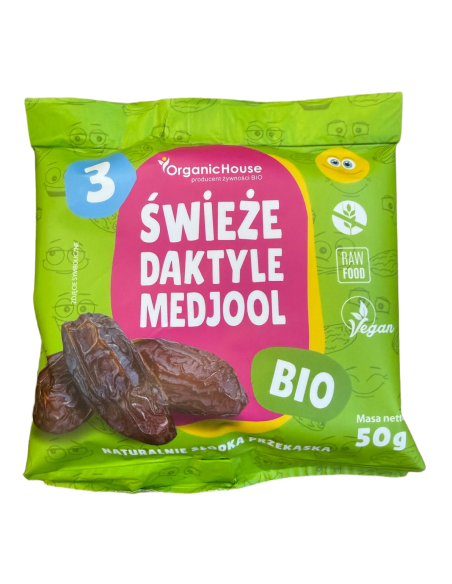 DAKTYLE MEDJOOL ŚWIEŻE BEZGLUTENOWE BIO 50 g  (3 szt.) - ORGANICHOUSE