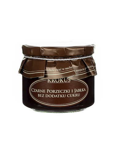 Czarna porzeczka i jabłka bez cukru bezglutenowe - 310g - Krokus