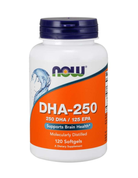 DHA 250mg fish oil - 120kaps - Now Foods