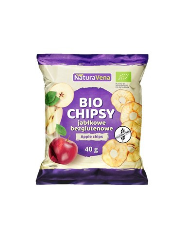Chipsy jabłkowe bezglutenowe Bio - 40g - Naturavena