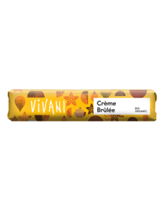 Baton mleczna czekolada z nadzieniem krem brulee BIO - 40g - Vivani