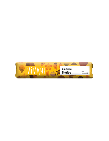 Baton mleczna czekolada z nadzieniem krem brulee BIO - 40g - Vivani