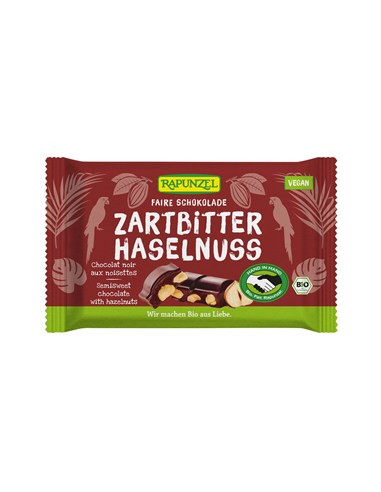 Czekolada gorzka z orzechami laskowymi bio - 100g - Rapunzel