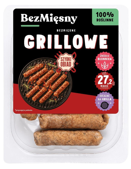 KIEŁBASKI GRILLOWE ROŚLINNE 160 g - BEZMIĘSNY