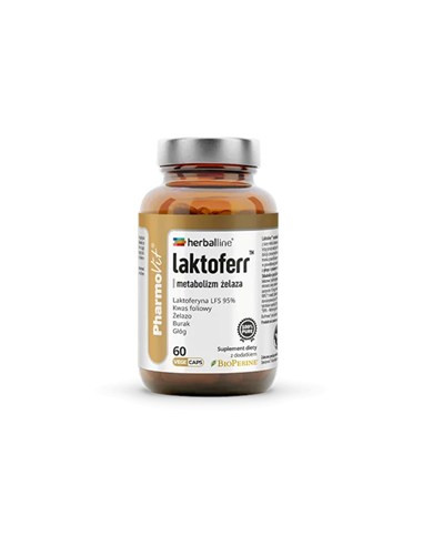 Kapsułki na metabolizm żelaza (Laktoferr) bezglutenowe - 60szt. - Pharmovit (Herballine)