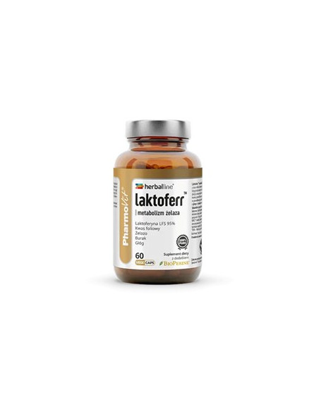 Kapsułki na metabolizm żelaza (Laktoferr) bezglutenowe - 60szt. - Pharmovit (Herballine)