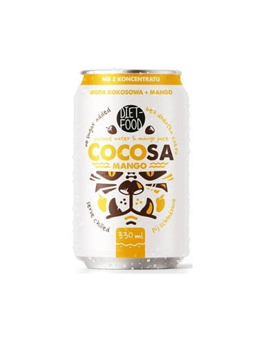Woda kokosowa z sokiem z mango - 330 ml - Diet-Food (Cocosa)