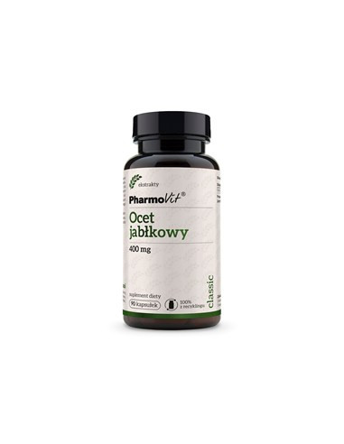 Ocet jabłkowy 400mg bezglutenowy - 90kaps - Pharmovit