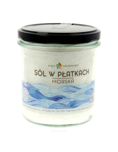 Sól morska w płatkach - 180g - Pięć Przemian