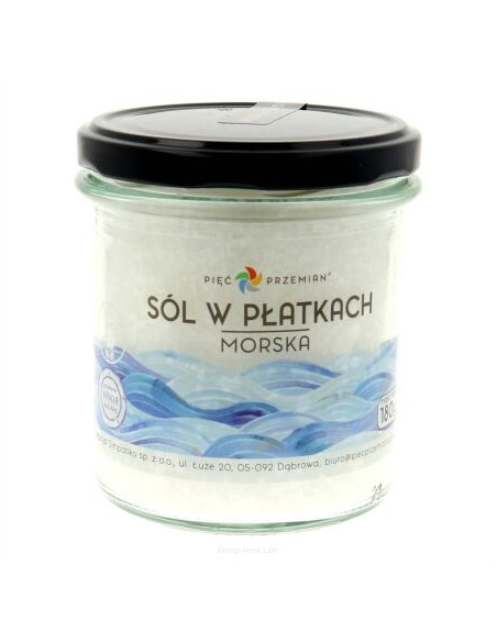 Sól morska w płatkach - 180g - Pięć Przemian