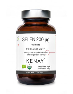Selen organiczny z gorczycy czarnej bio 200ug - 60 kaps - Kenay