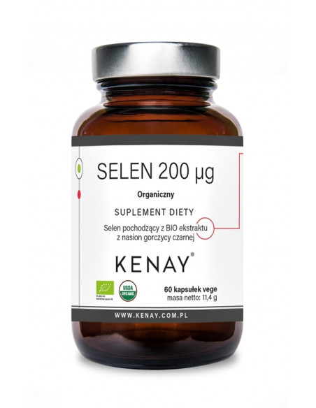 Selen organiczny z gorczycy czarnej bio 200ug - 60 kaps - Kenay