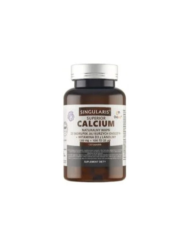 Calcium Naturalny Wapń ze Skorrupek Jaj Kurzych Ovocet +Wit D3 - 120kaps - Singularis Superior
