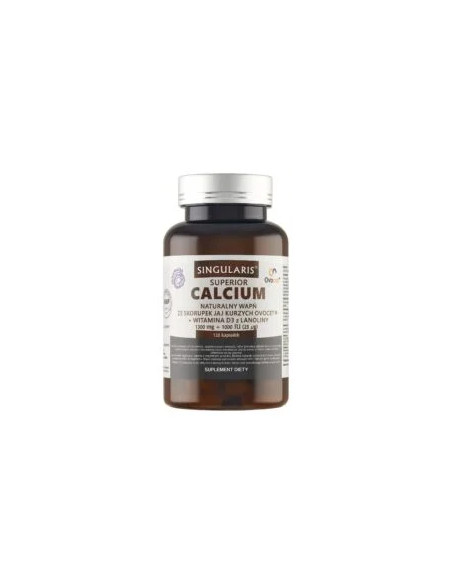 Calcium Naturalny Wapń ze Skorrupek Jaj Kurzych Ovocet +Wit D3 - 120kaps - Singularis Superior